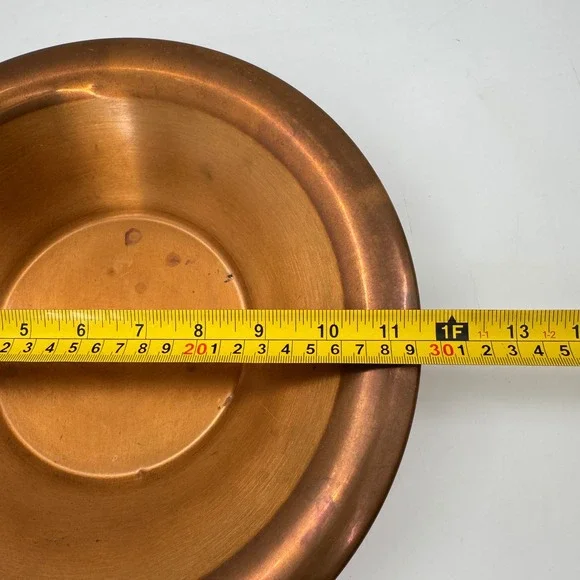 Vintage Solid Copper Centerpiece Bowl 12 Sculptural Decorative Table Accent